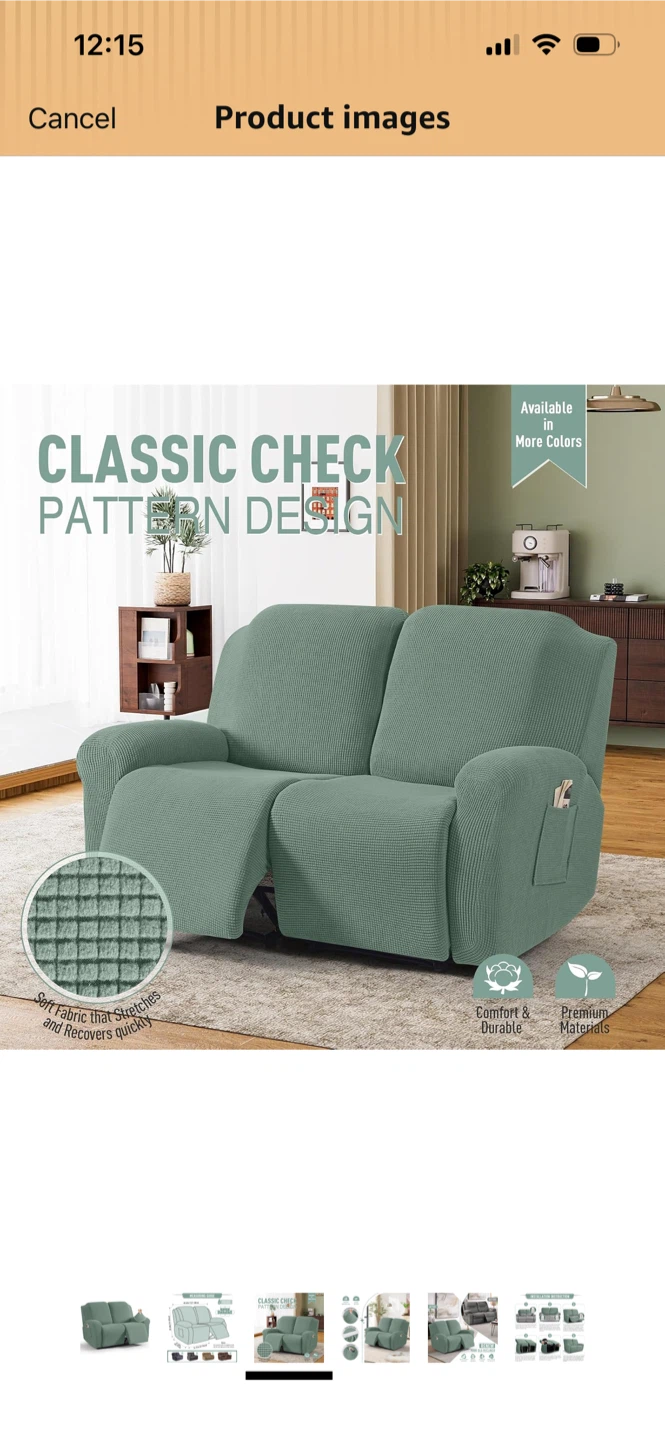New-Green 6-Piece Recliner Loveseat Slipcover - photo 2