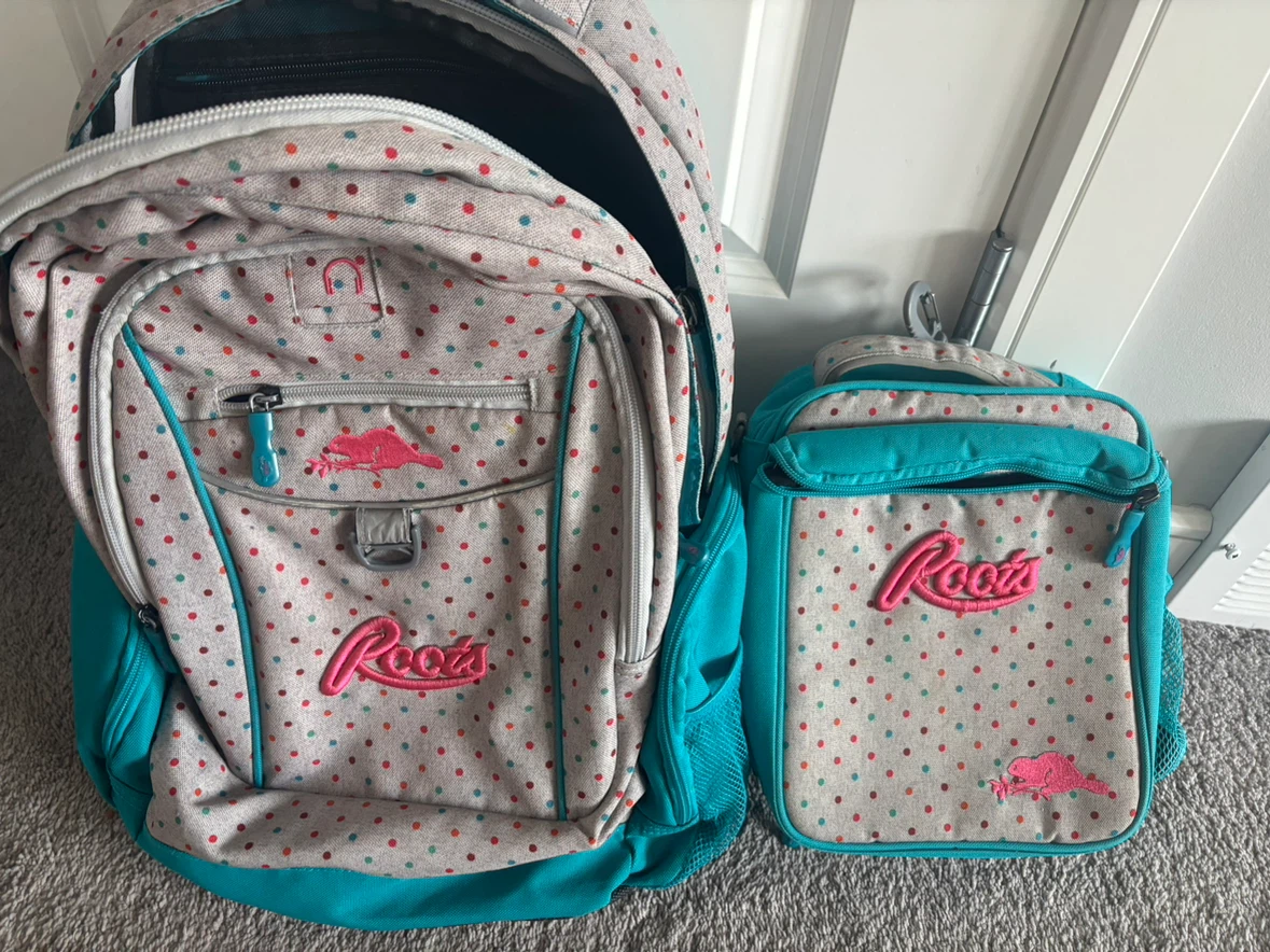 Roots Backpack and Lunch Kit Set - Polka Dot