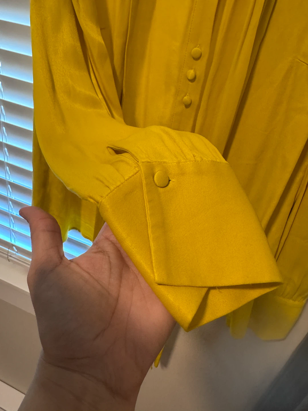 ZARA Yellow Long Sleeve Blouse - Size L - photo 2