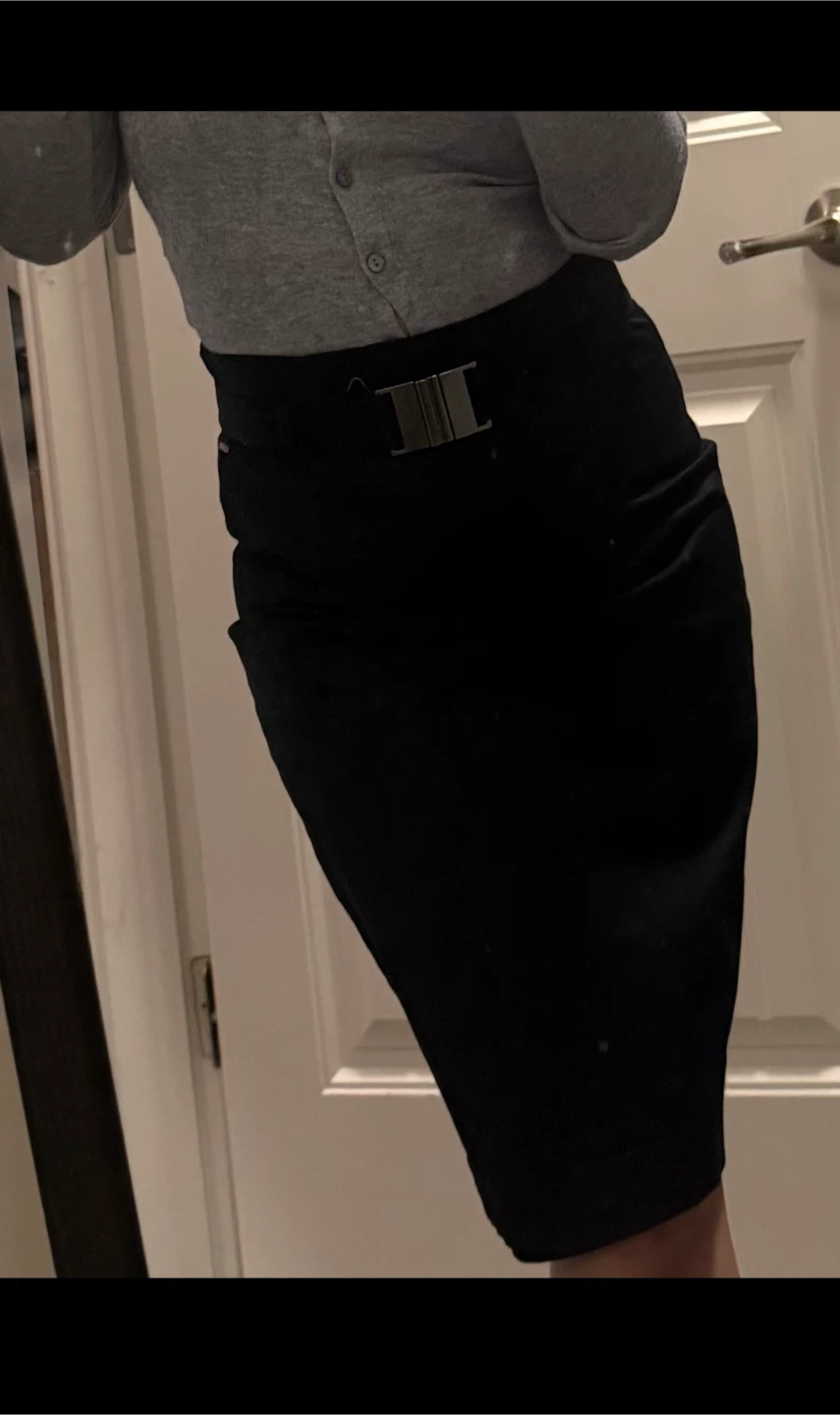 Jacob black belted pencil skirt size 6 - photo 3