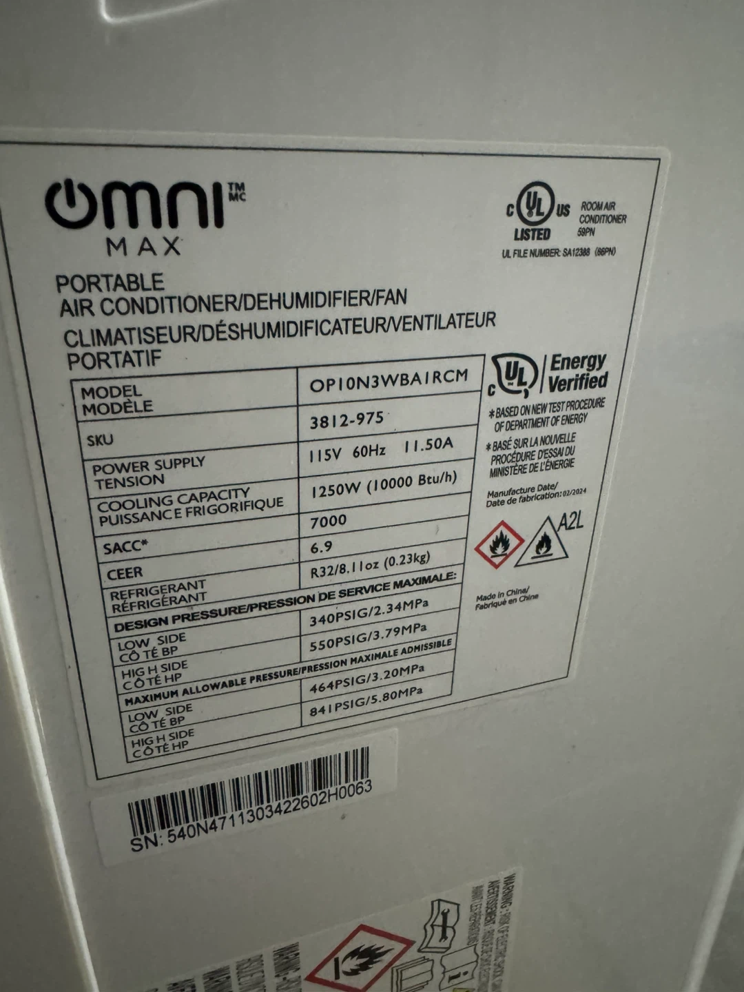 Omni Max Portable Air Conditioner and Dehumidifier - photo 2