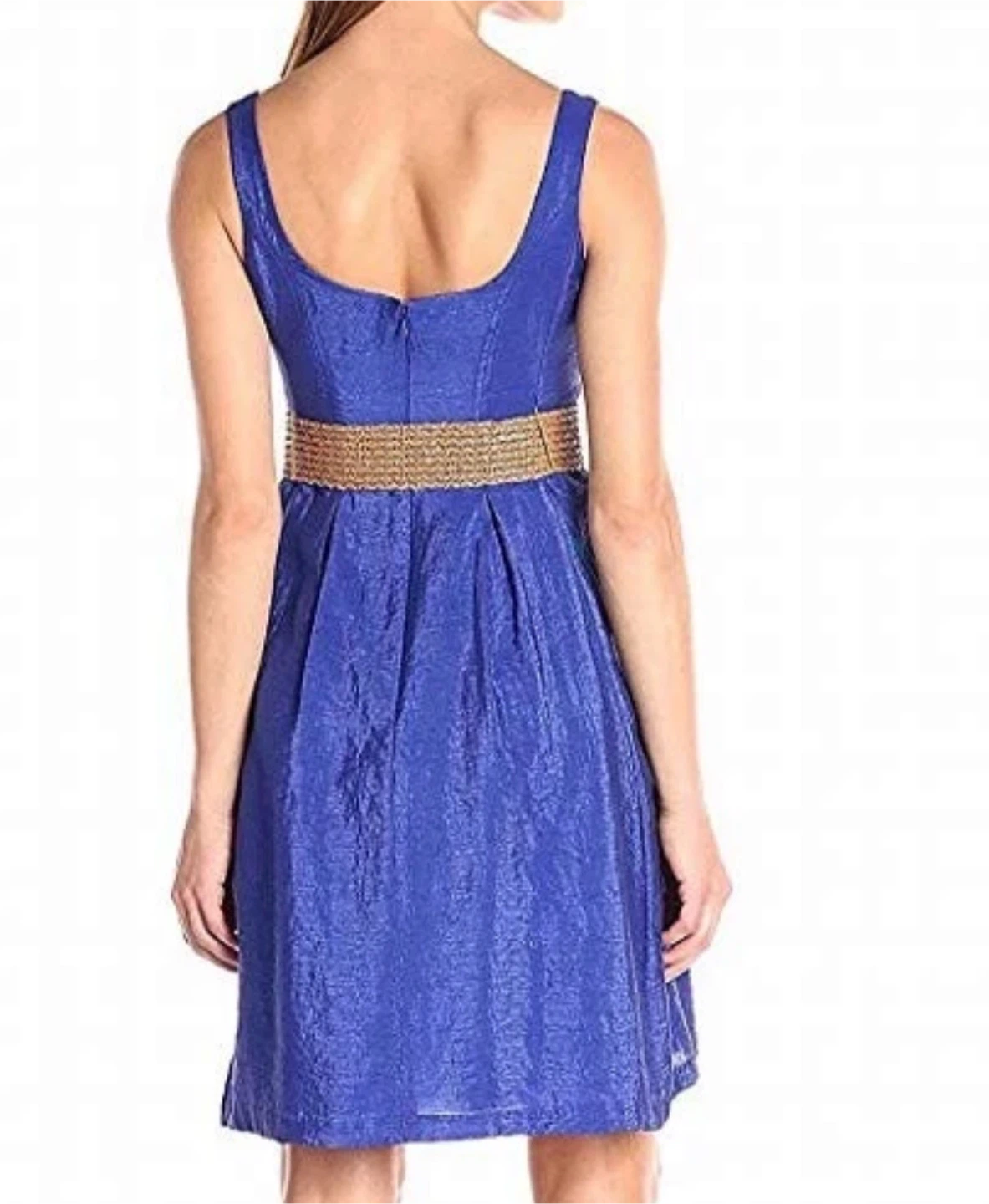 Nine West blue sleeveless dress with belt size 10 - photo 2