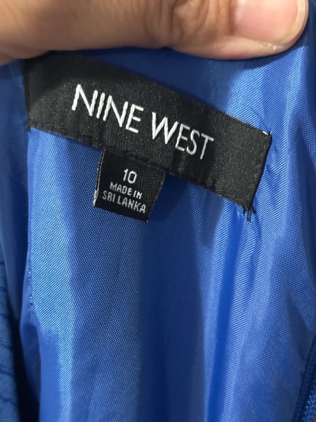 Nine West blue sleeveless dress with belt size 10 - photo 4
