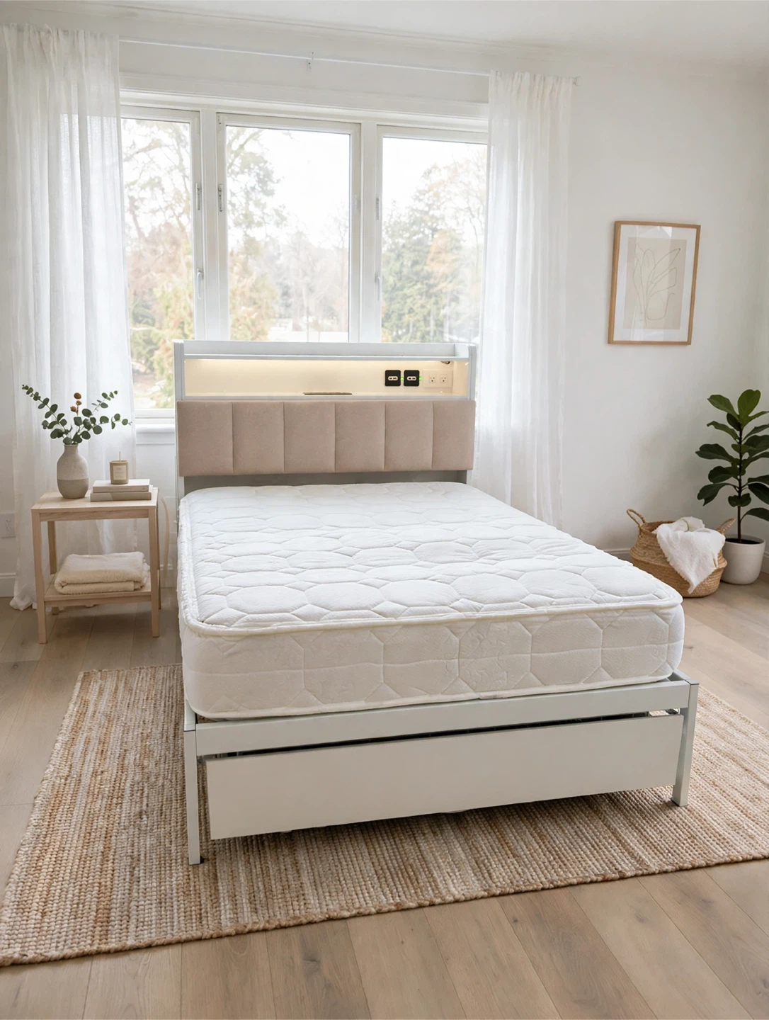Twin/Single Pink Bed Set with Storage Drawer – Like New - photo 4