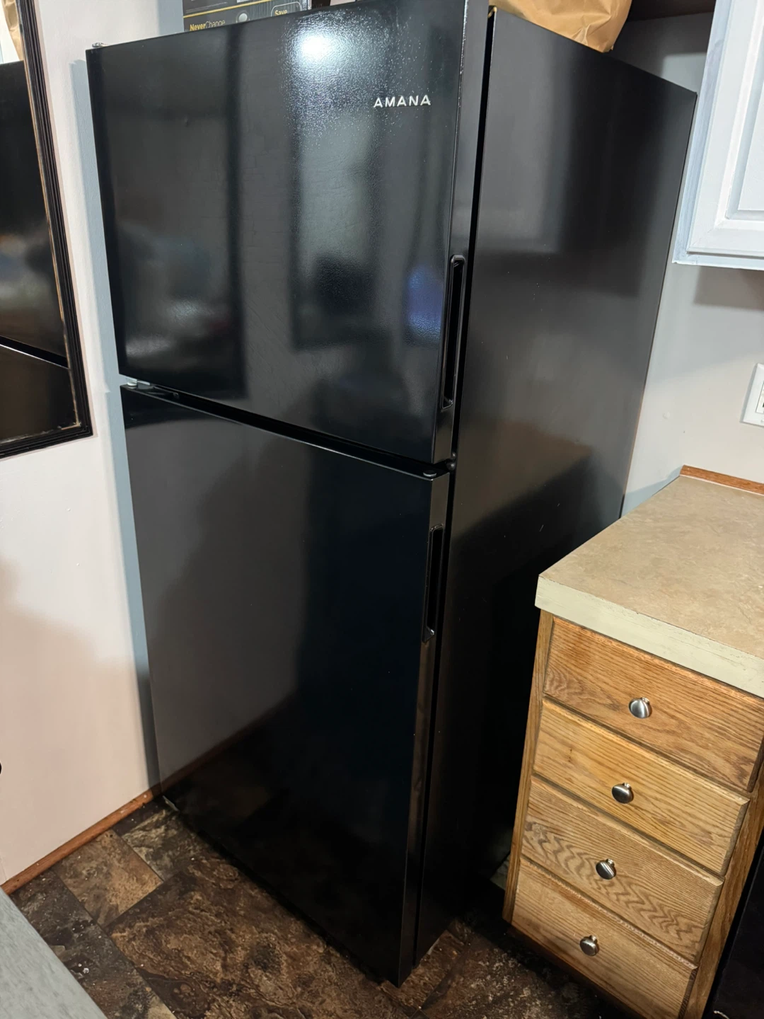 Amana Black Refrigerator