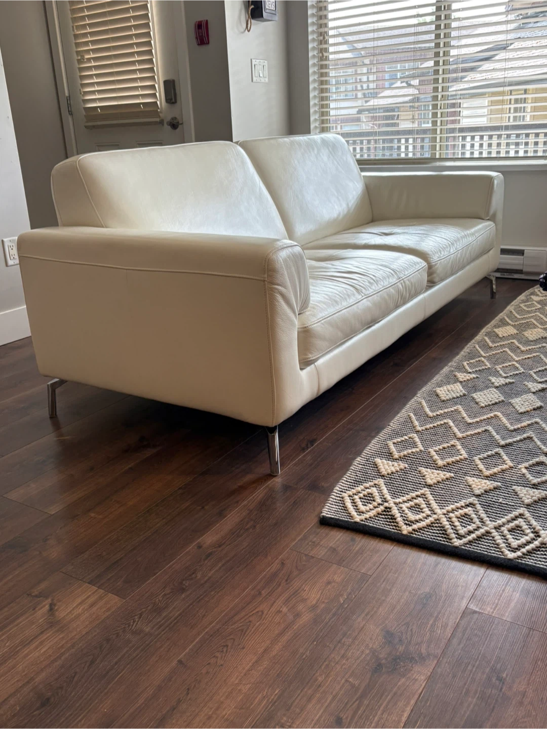 White Italian Leather Couch