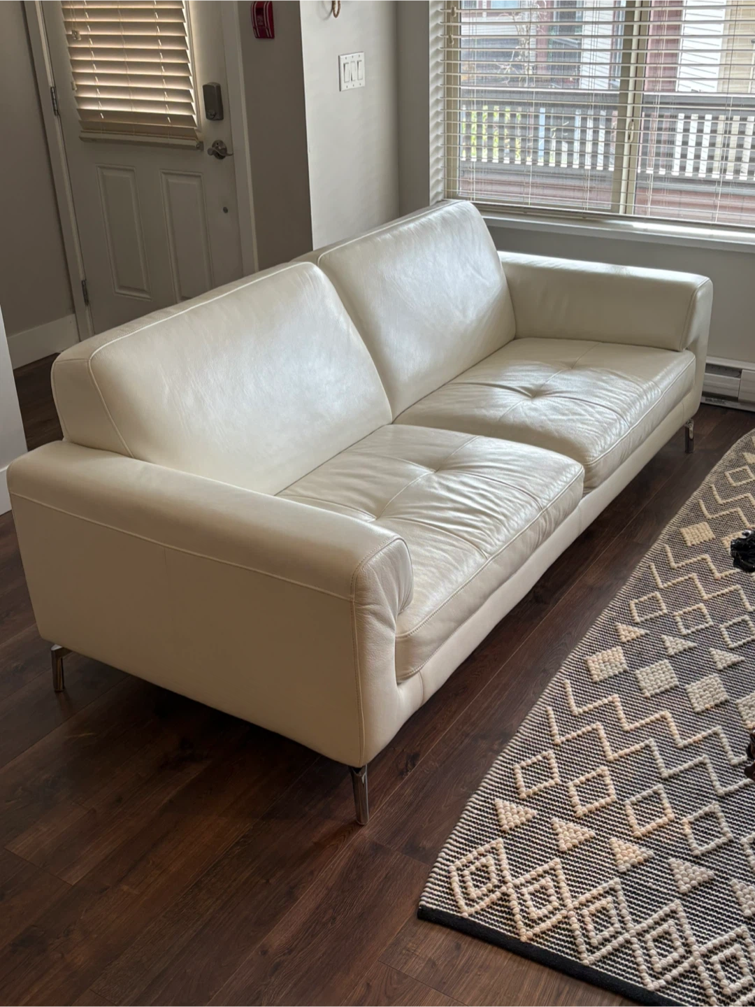 White Italian Leather Couch - photo 2