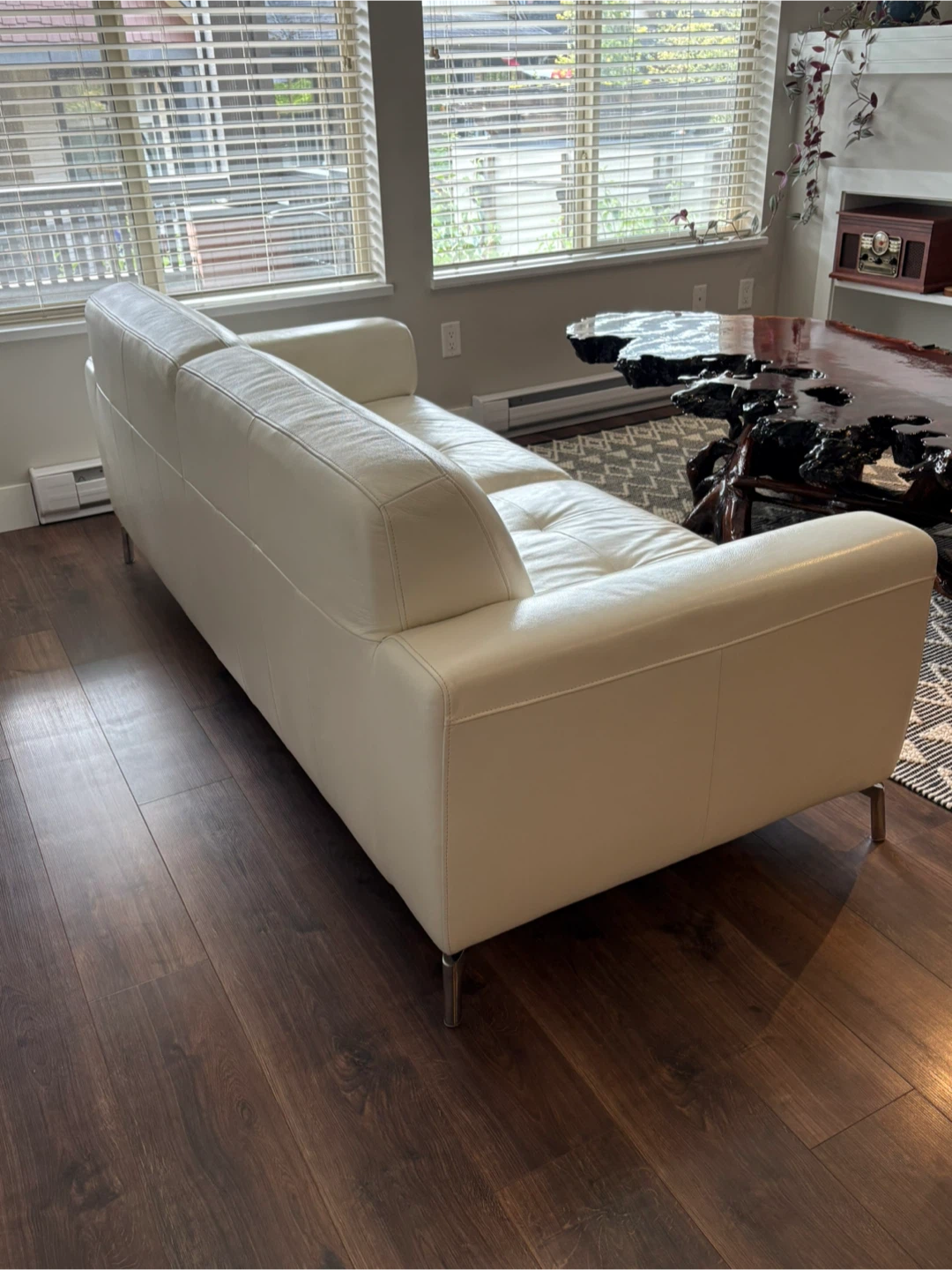 White Italian Leather Couch - photo 3