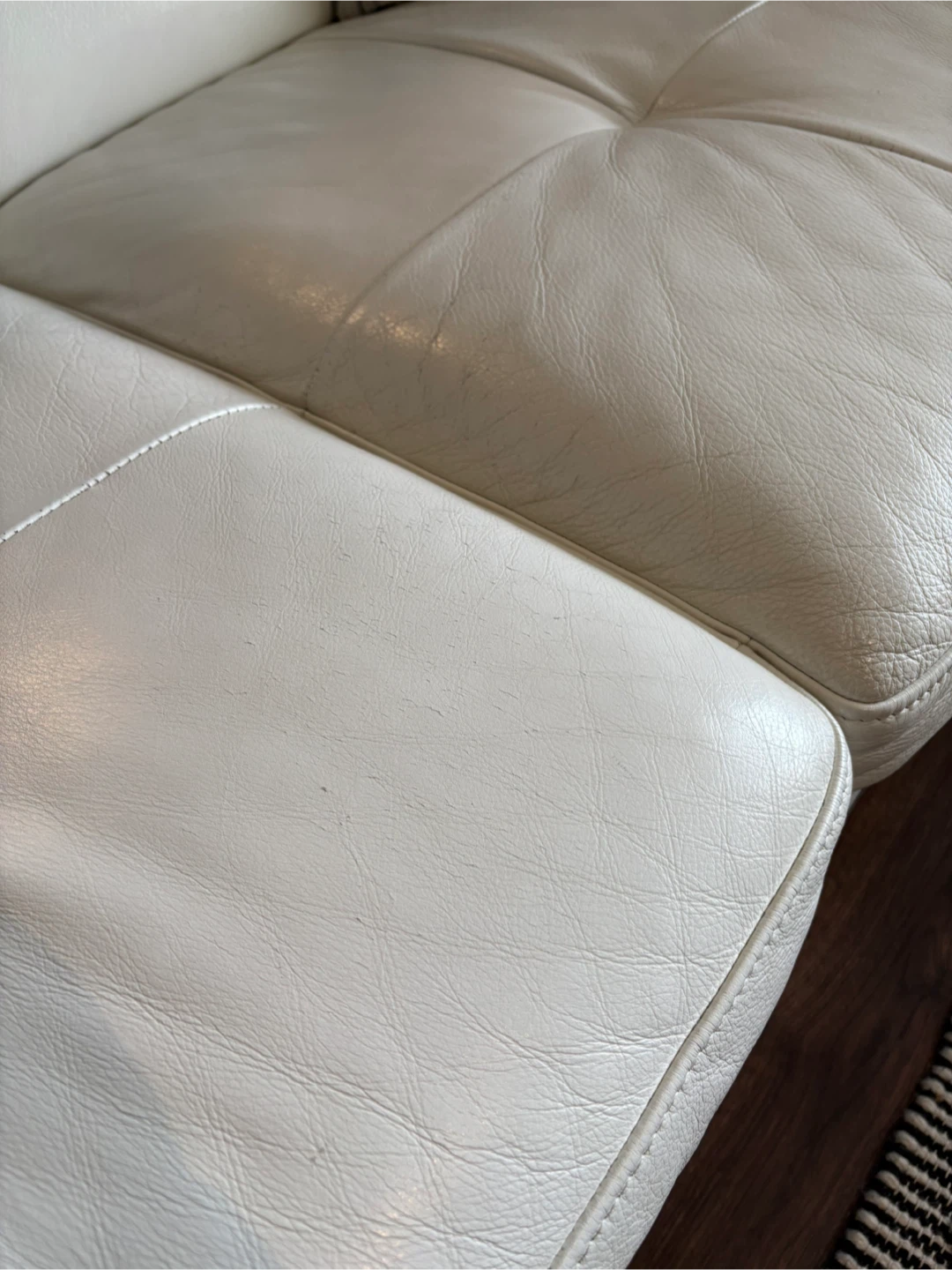 White Italian Leather Couch - photo 4
