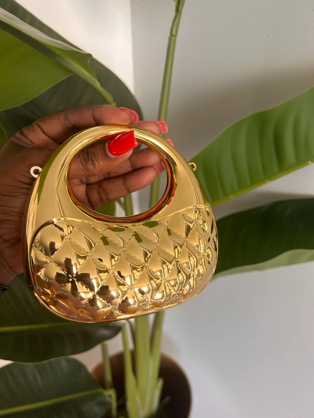 Gold Quilted Arm Handle Bag - photo 3