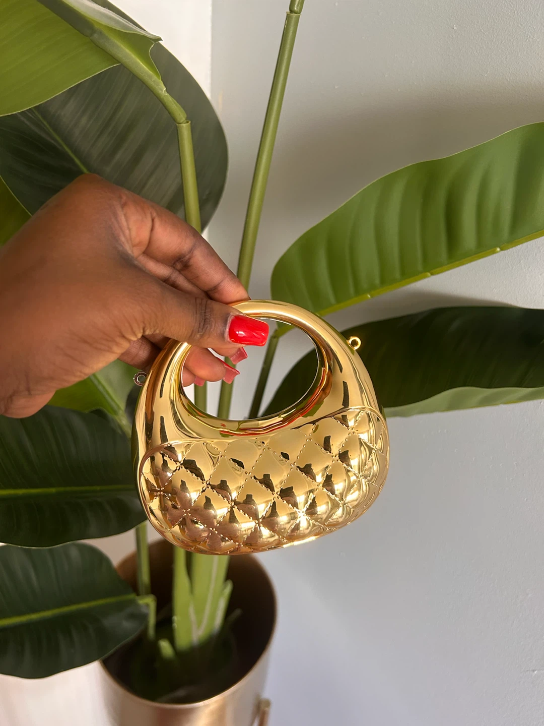 Gold Quilted Arm Handle Bag - photo 4