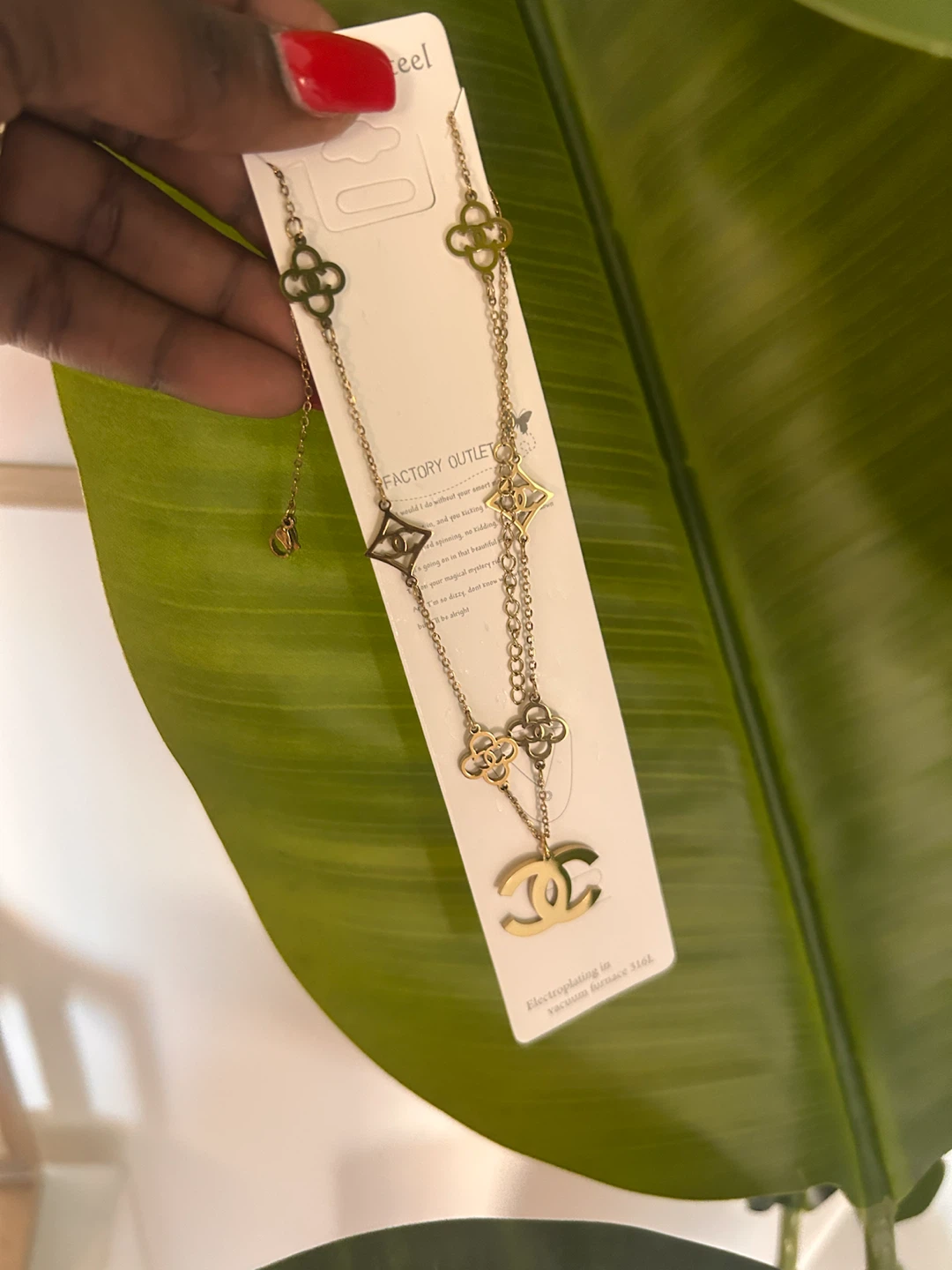 Gold Tone Necklace and Earring Set