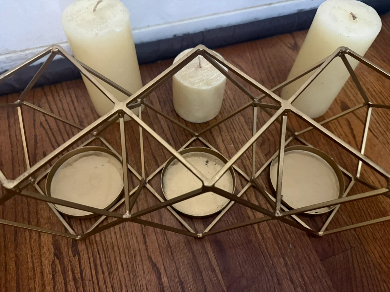 Gold geometric candle holder decor - photo 2