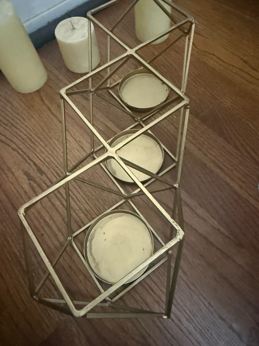Gold geometric candle holder decor - photo 3