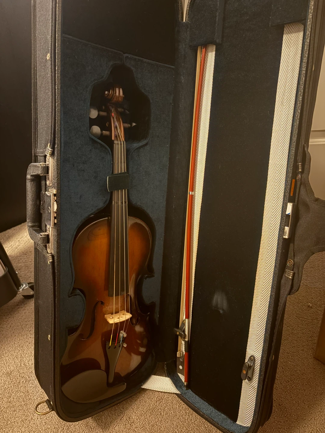 Violin with Case and Bow