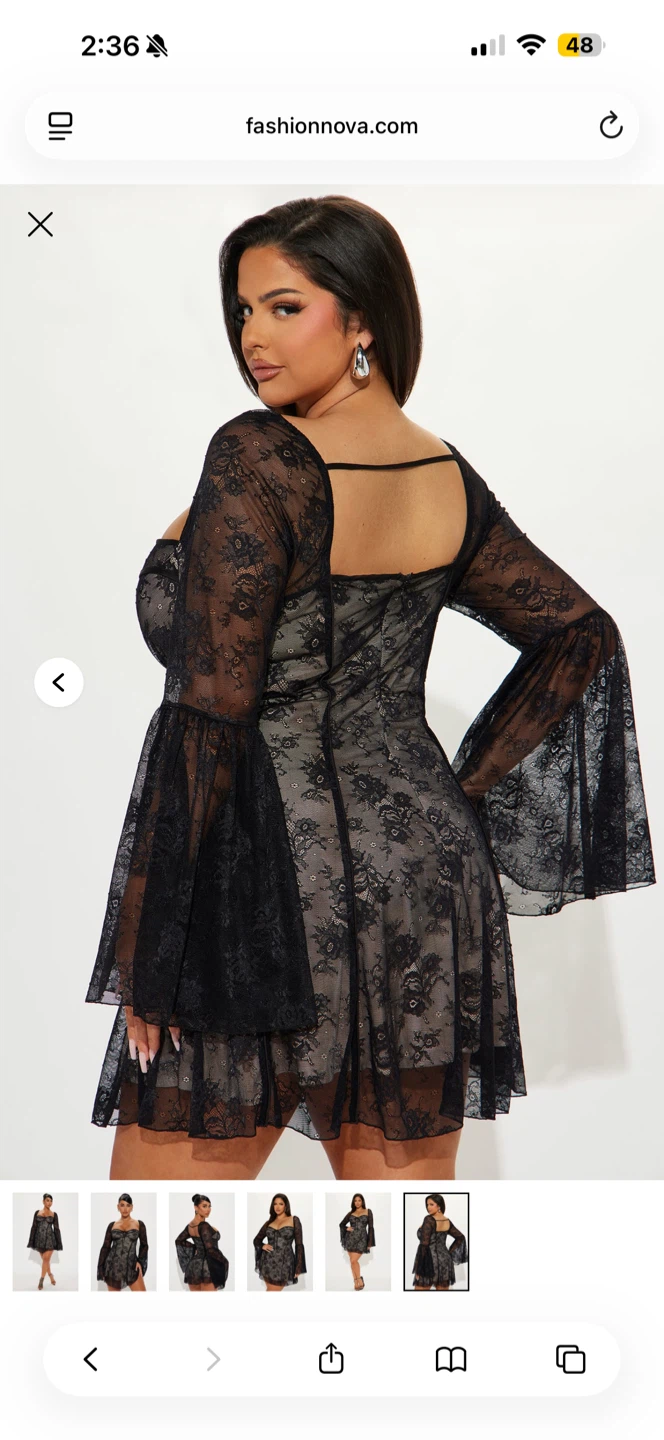 Fashion Nova Black Lace Mini Dress