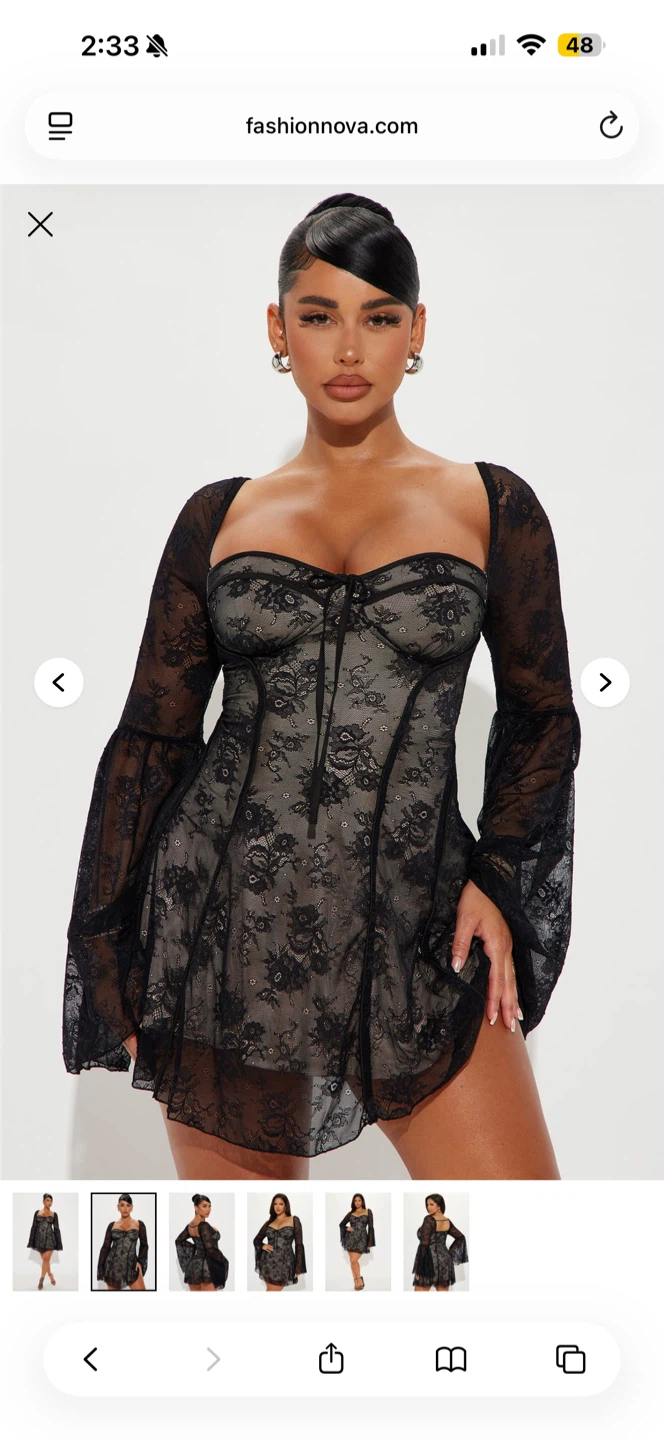 Fashion Nova Black Lace Mini Dress - photo 2