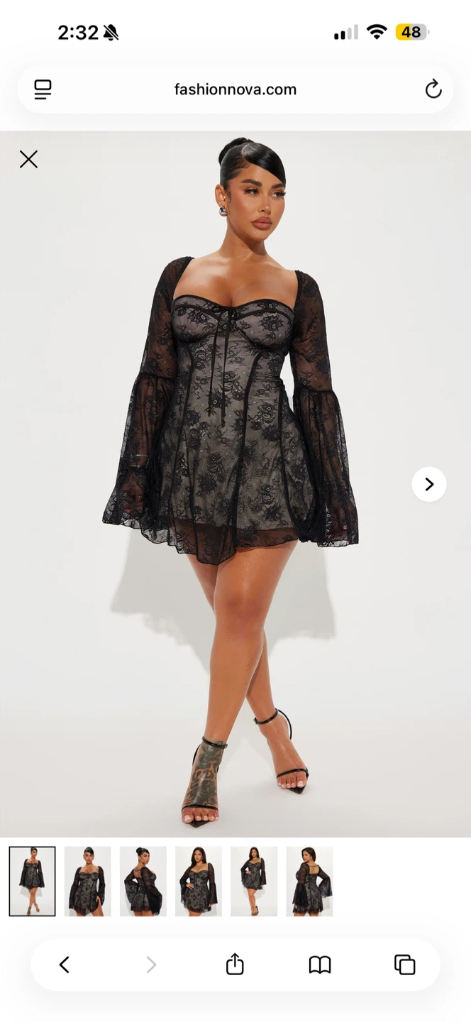 Fashion Nova Black Lace Mini Dress - photo 3