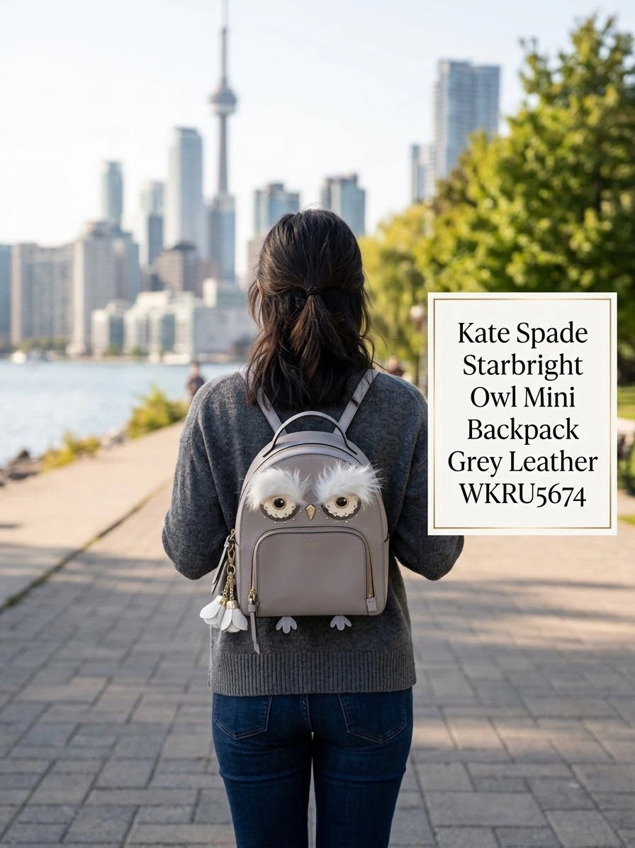 Kate Spade Grey Star Bright Owl Mini Backpack