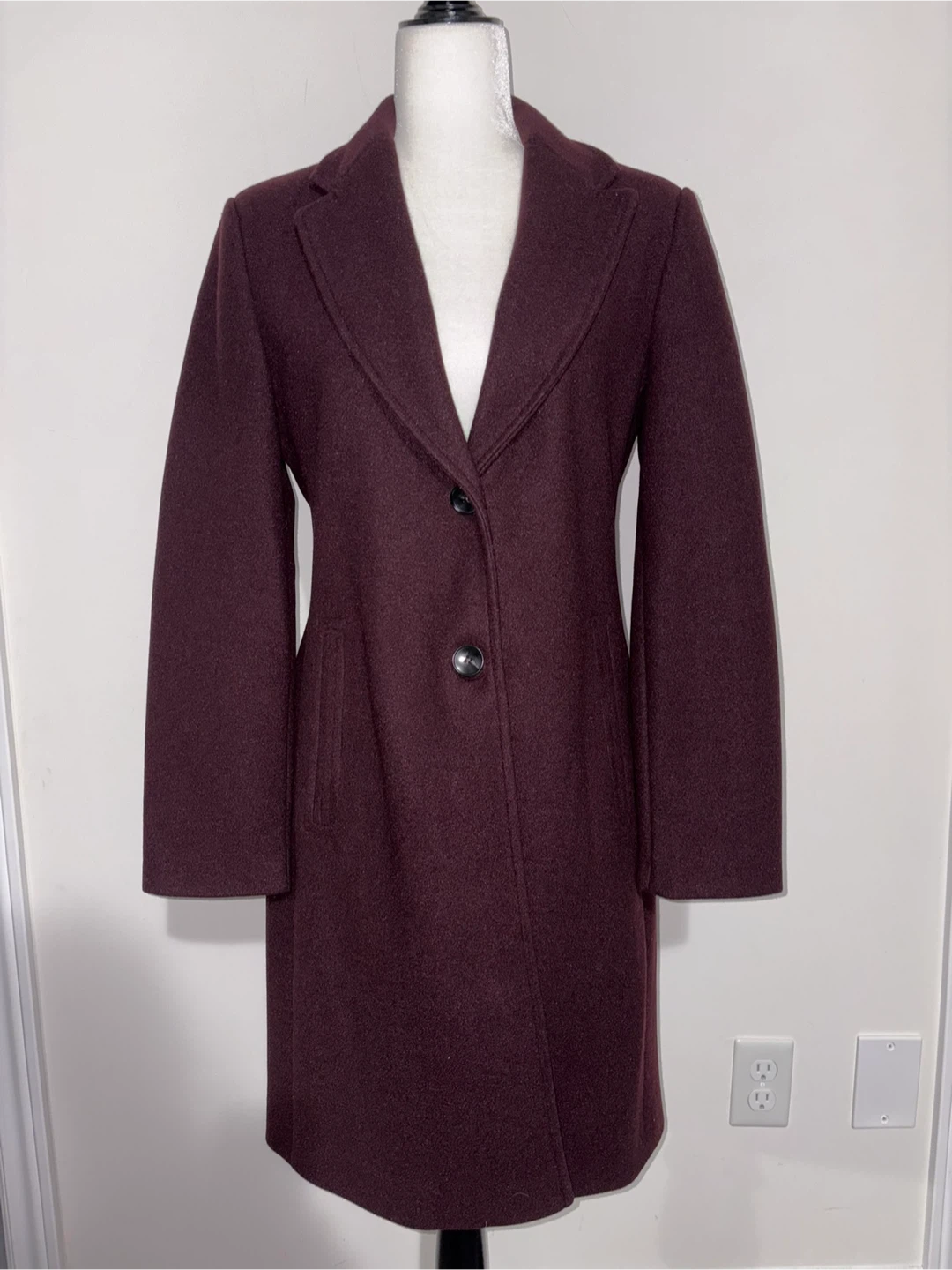 NEW with TAG! Zara Soft Shoulder Pad Coat - Burgundy