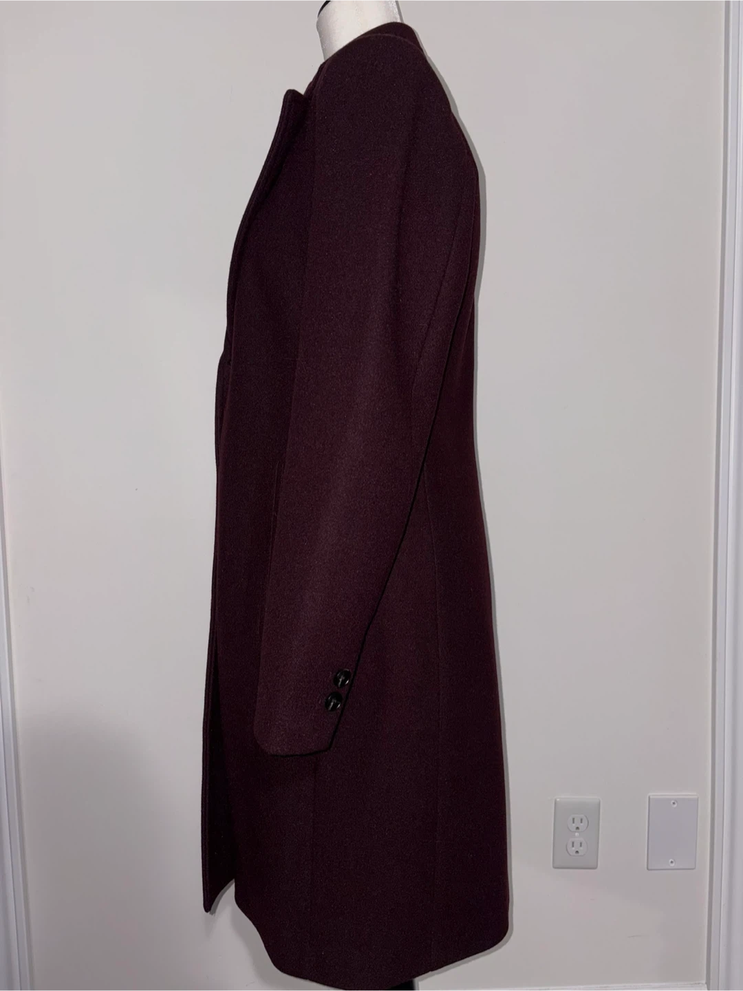 NEW with TAG! Zara Soft Shoulder Pad Coat - Burgundy - photo 3