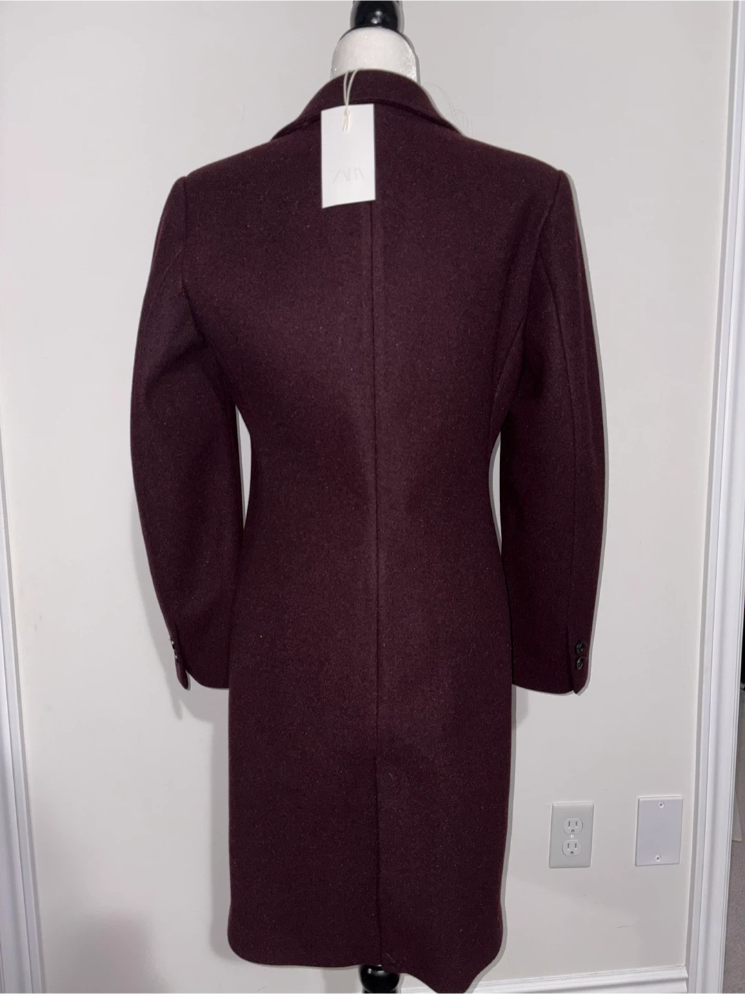 NEW with TAG! Zara Soft Shoulder Pad Coat - Burgundy - photo 4