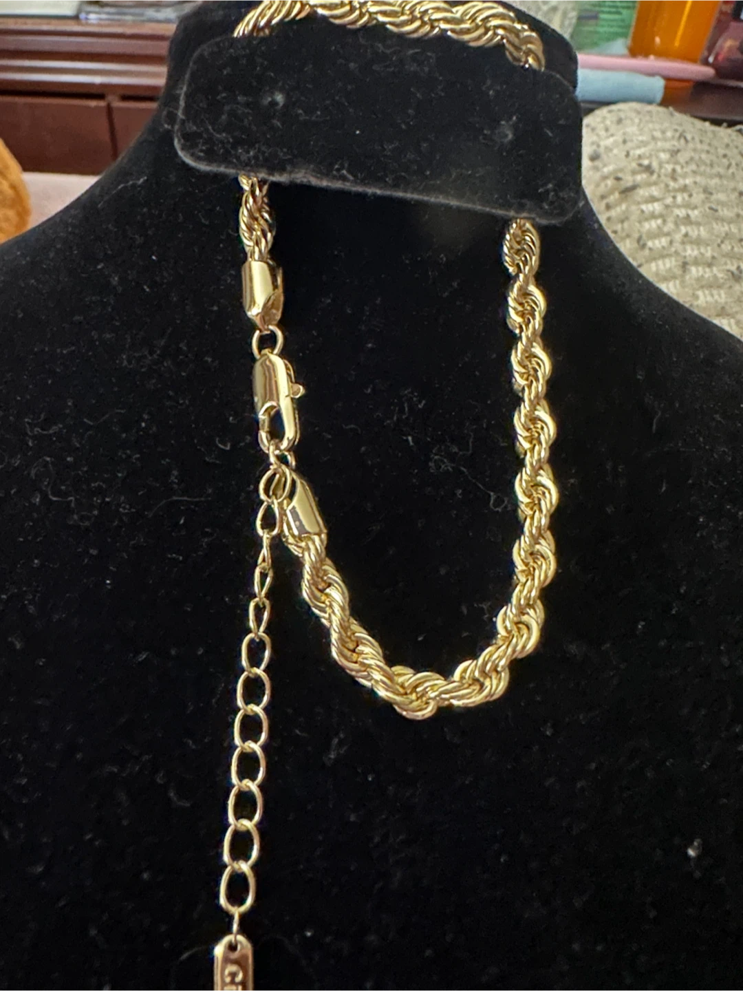14k Gold laminated Rope Chain Necklace