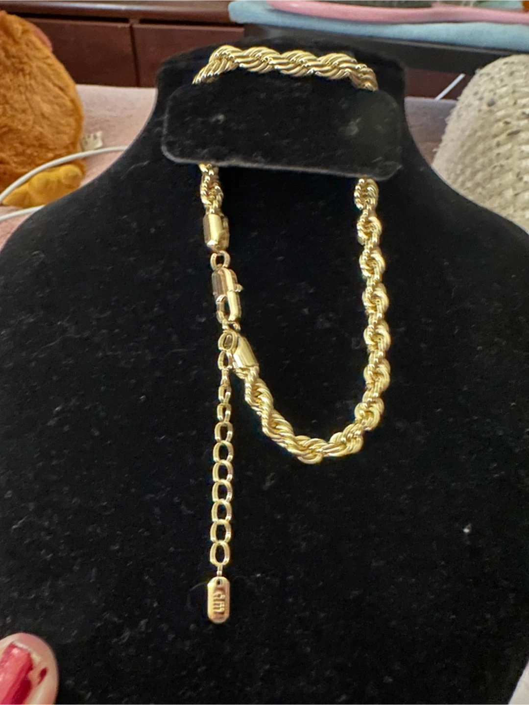 14k Gold laminated Rope Chain Necklace - photo 3