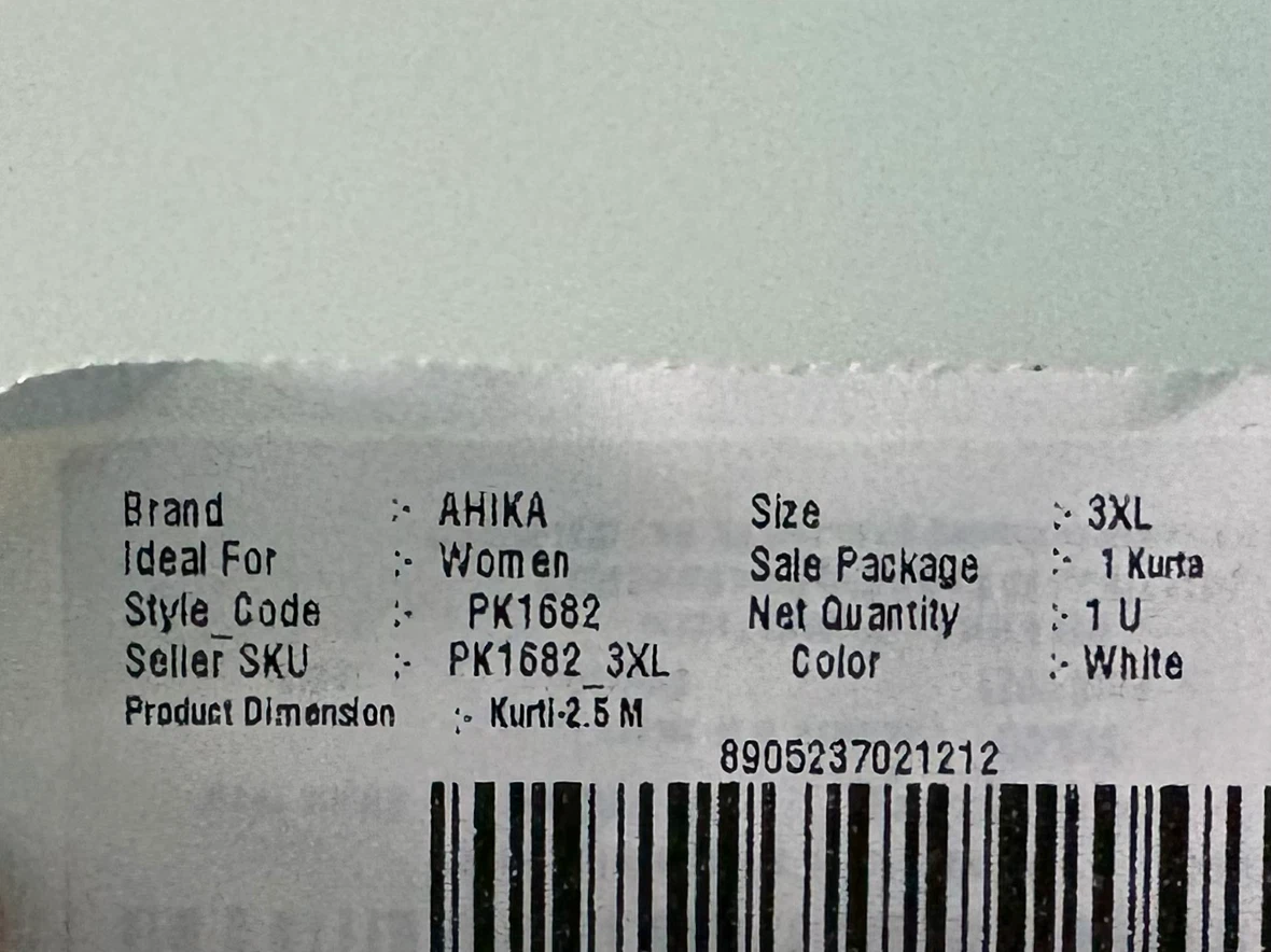 AHIKA Women's White Kurta - Size 3XL - photo 3