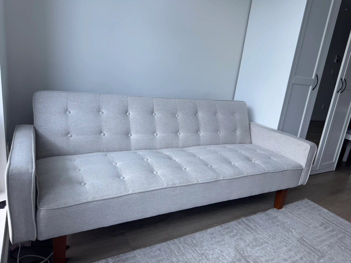 Beige Tufted Sofa Bed