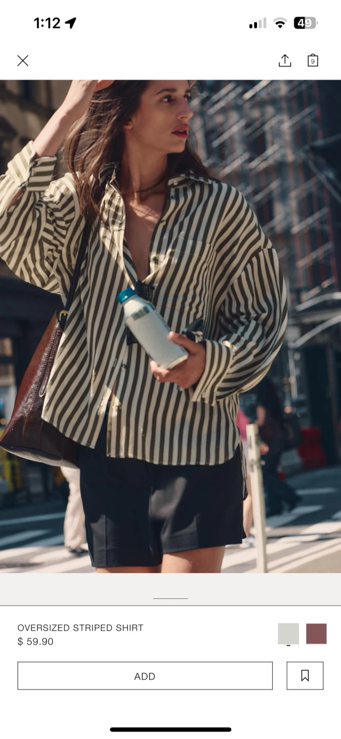 M - Like NEW! ZARA Oversized Striped Shirt - photo 2