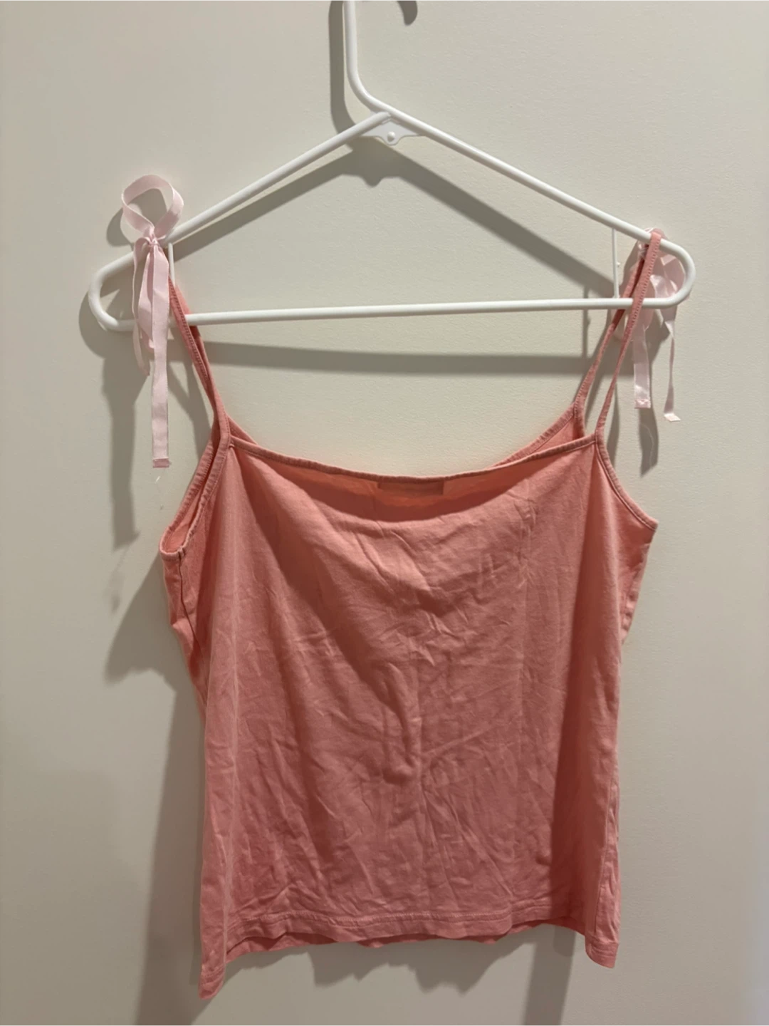 Pink Camisole Top with Tie Shoulder Details - photo 2