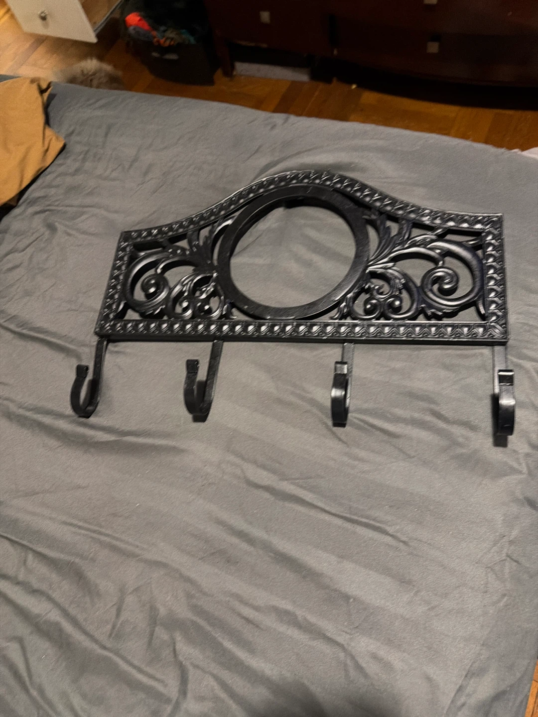 Black Metal Decorative Wall Hook Rack