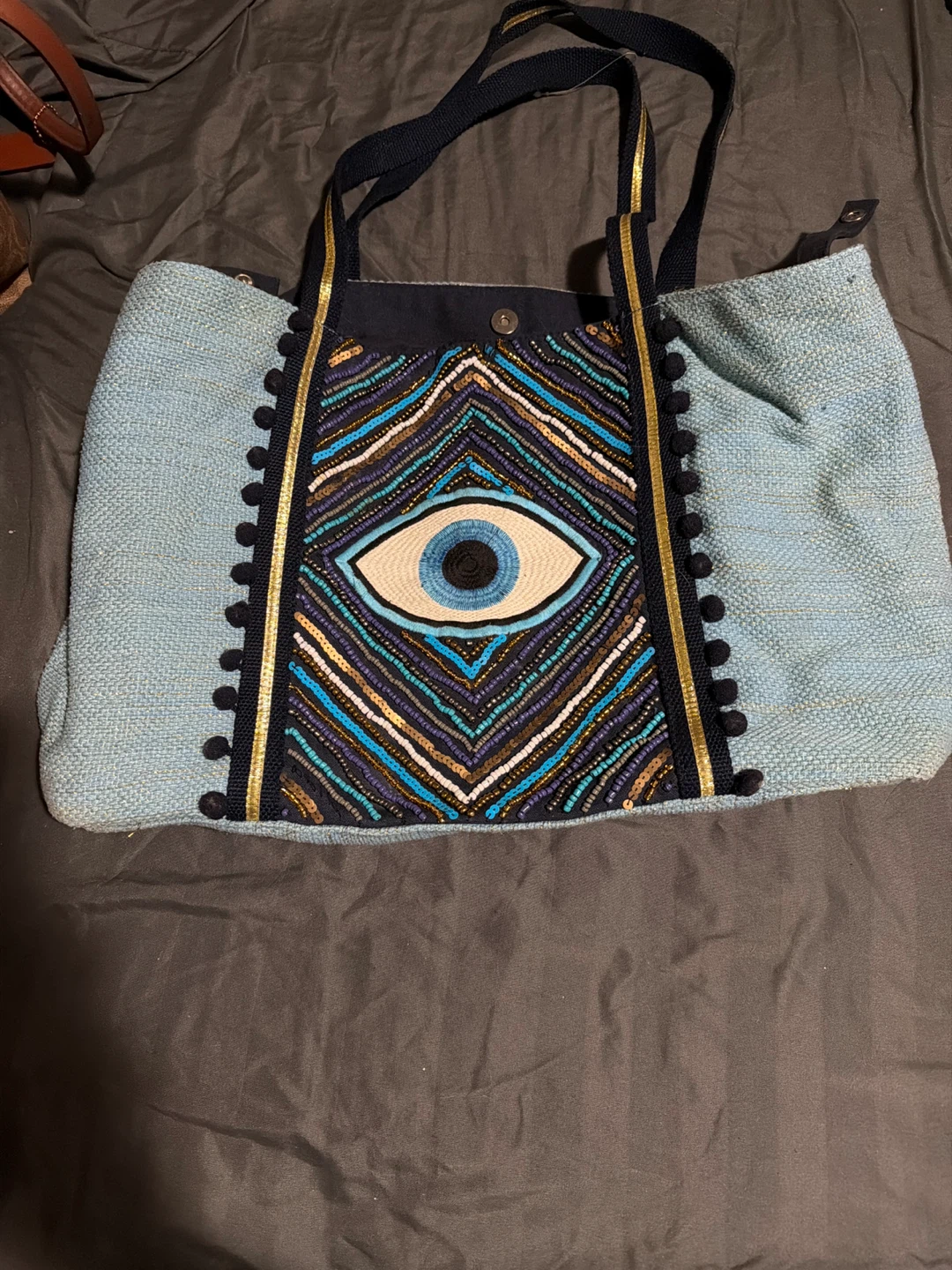 Blue Evil Eye Tote Bag