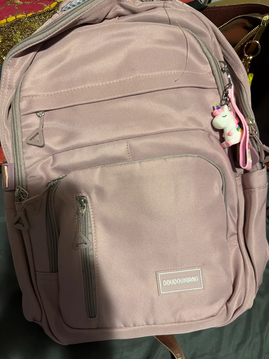DOUDOUXIANG Pink Backpack with Unicorn Charm - photo 3