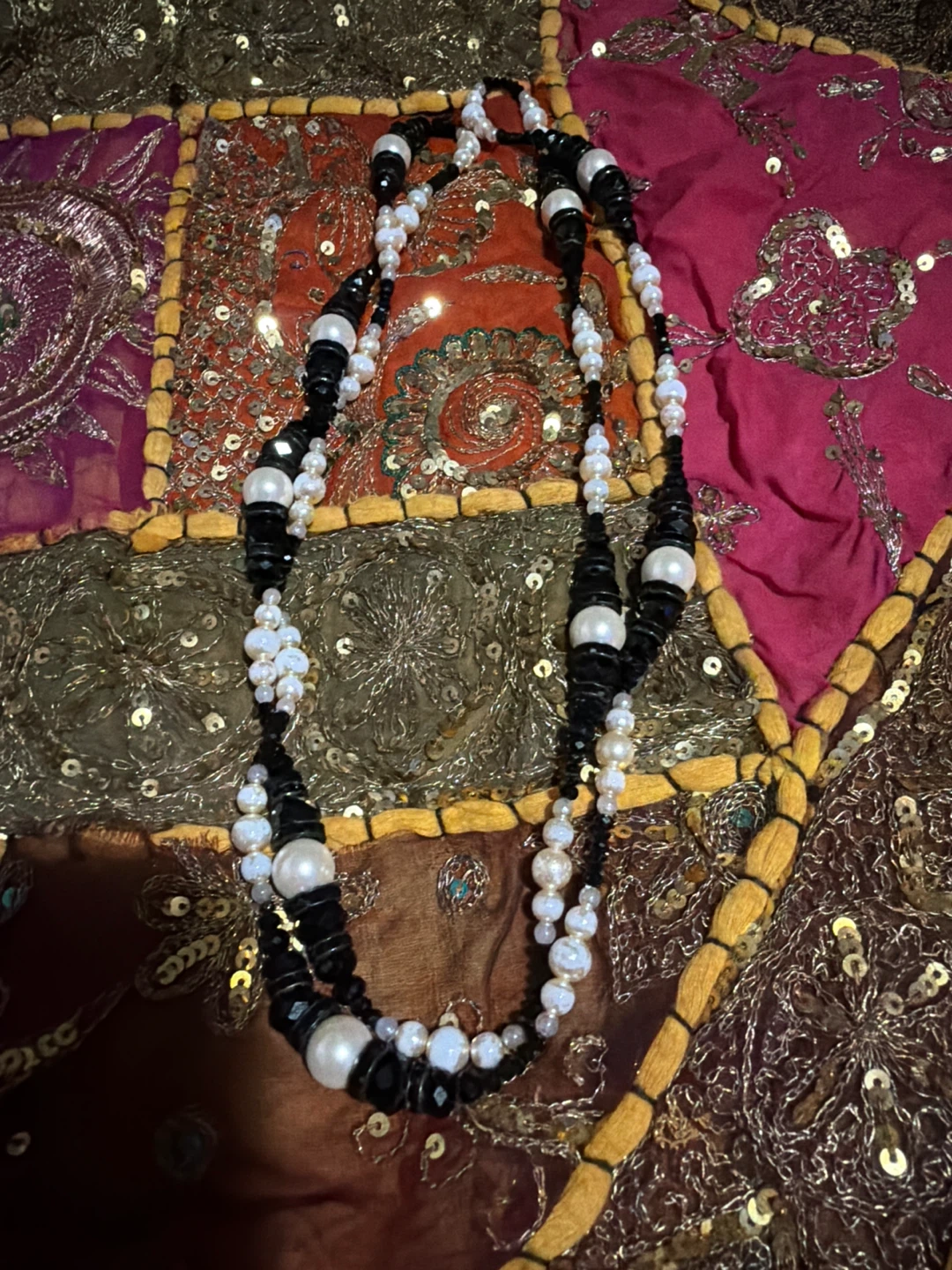 Black and White Beaded Necklace