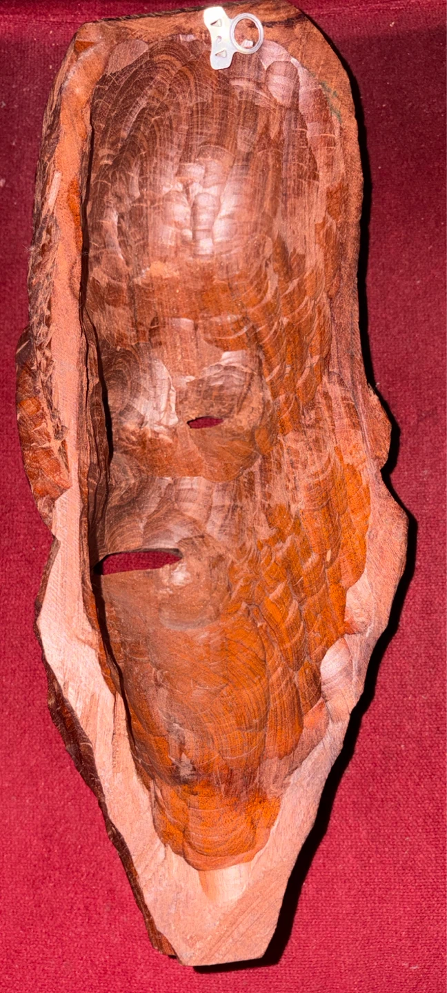 Hand Carved Wooden Mask - photo 2