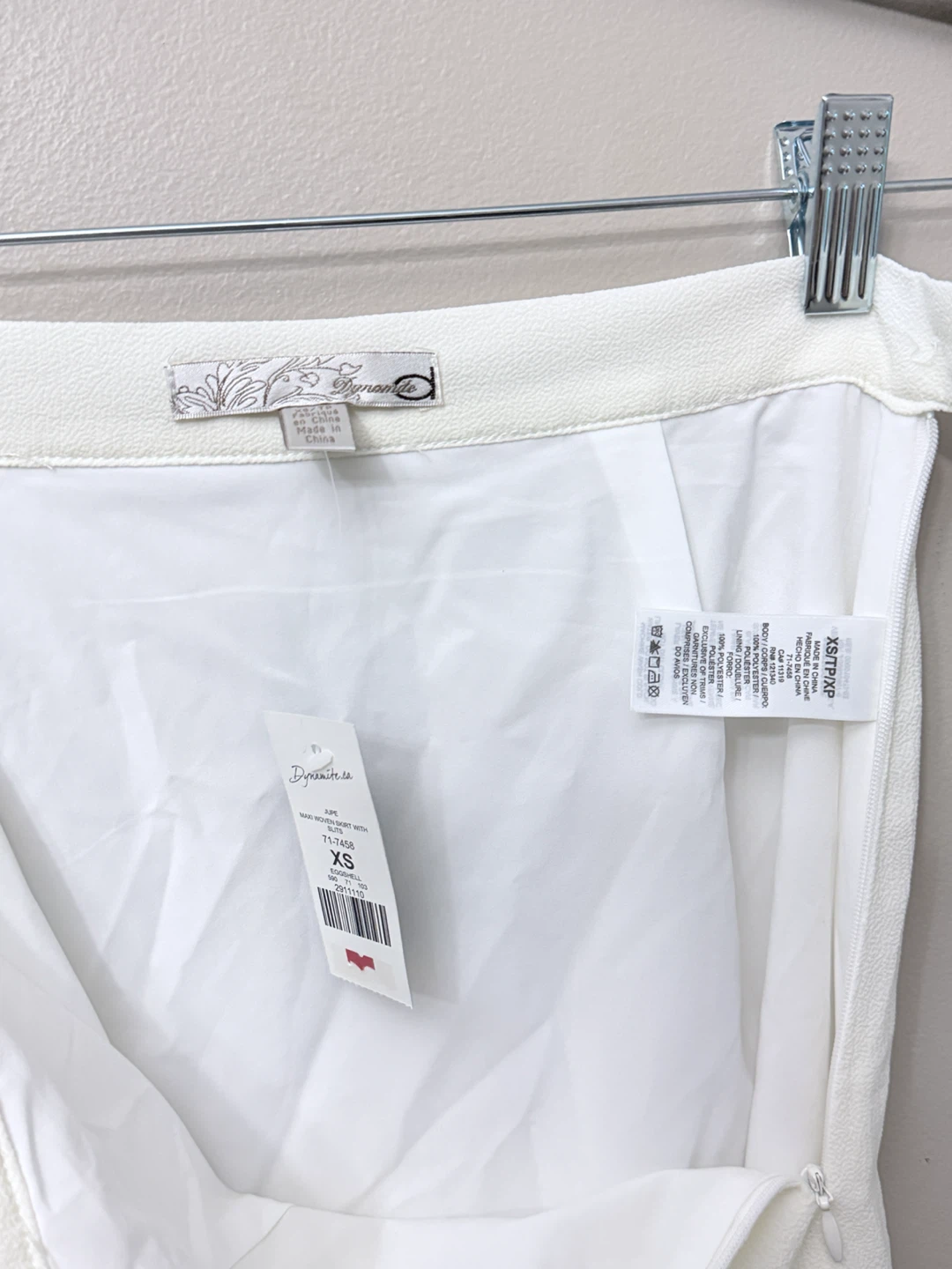 Dynamite Maxi Woven Skirt with Slits XS Eggshell - photo 3