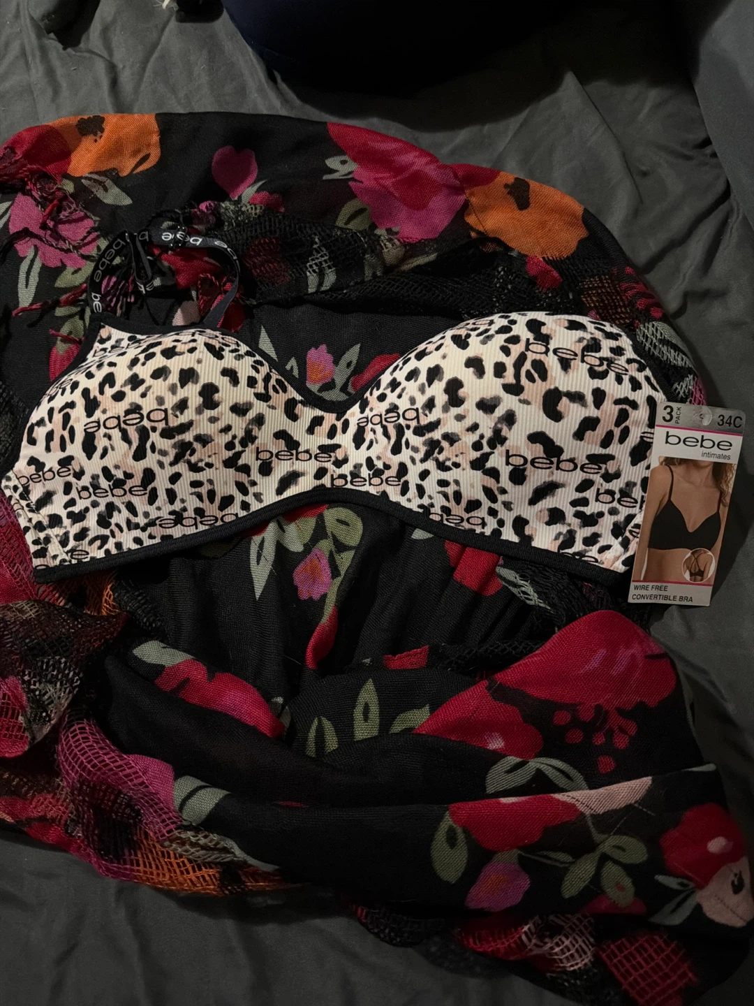 Bebe Intimates Wire-Free Convertible Bra 34C