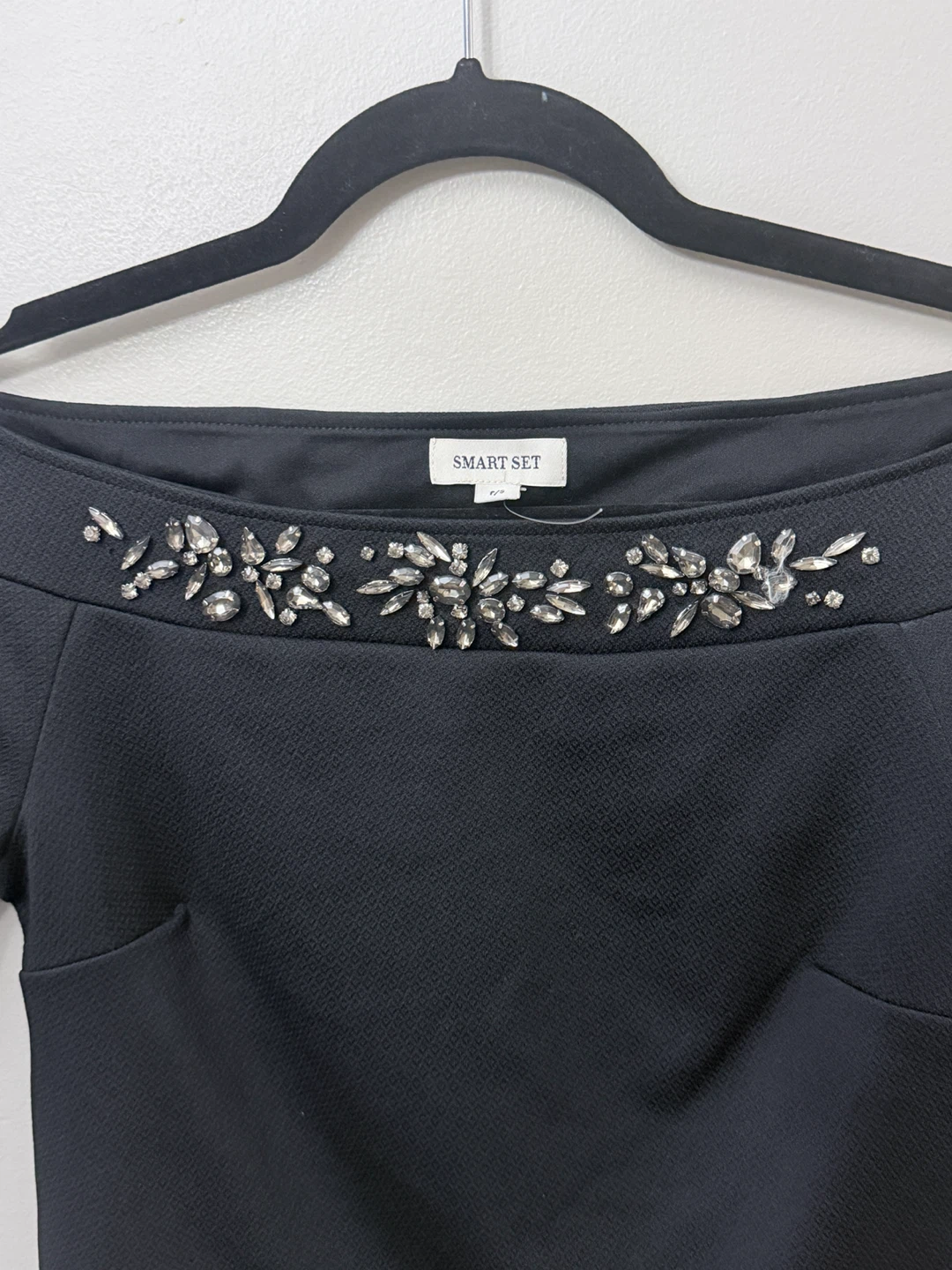 Smart Set Black Embellished Off-Shoulder Top P/S - photo 2