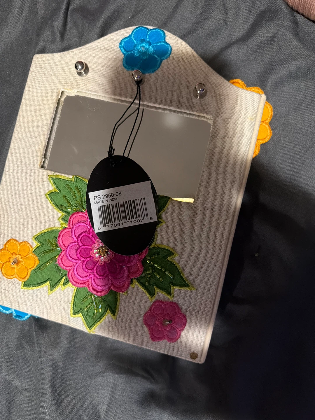 Embroidered Floral Photo Frame