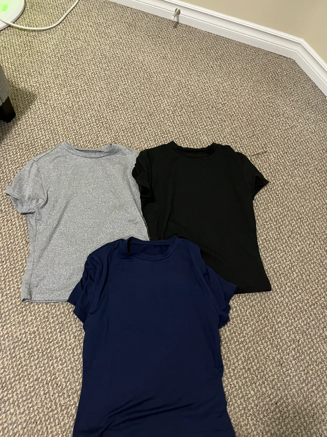 Three T-Shirts (Black, Navy, Grey)