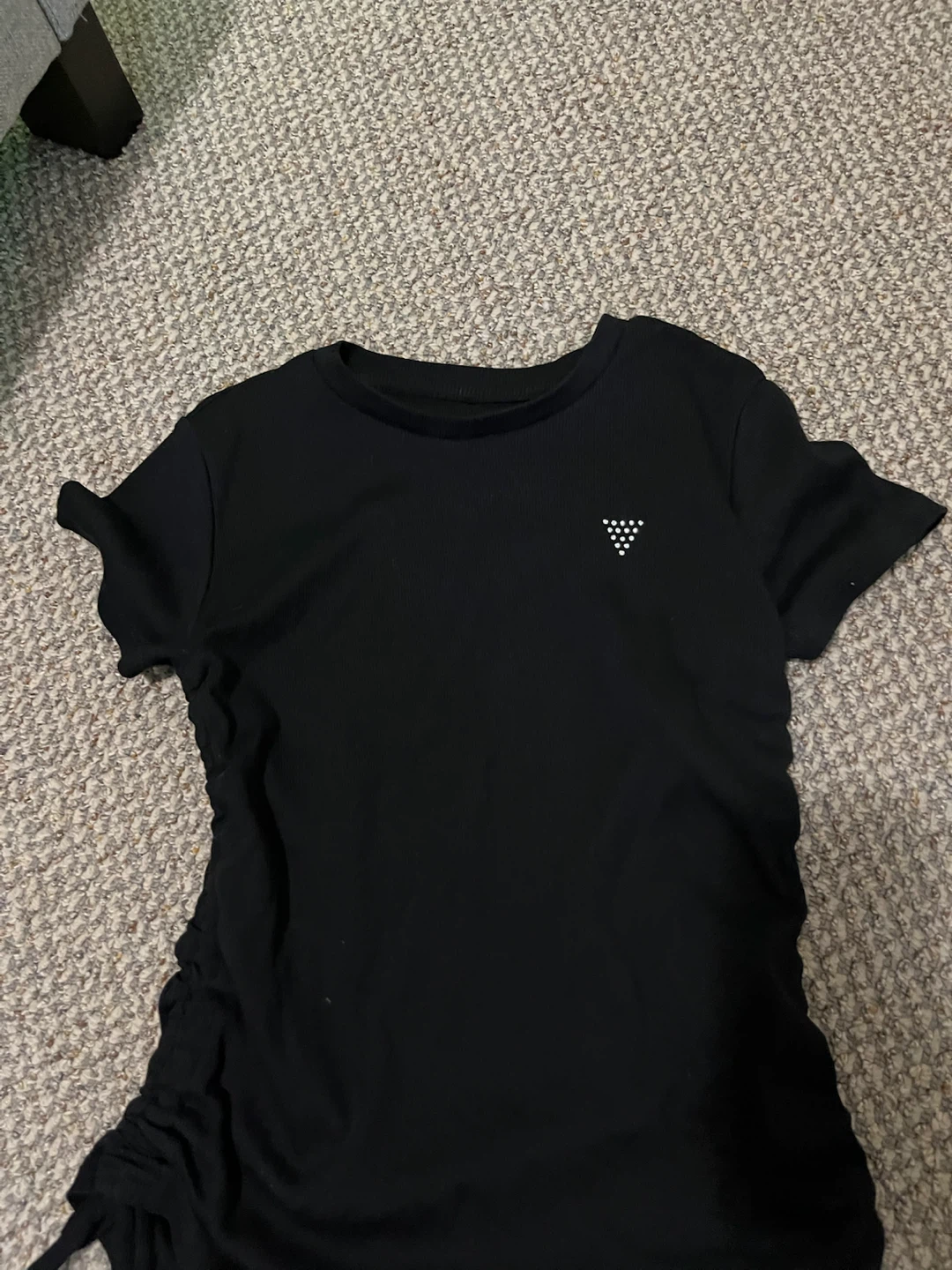 Black Guess Ruched T-Shirt