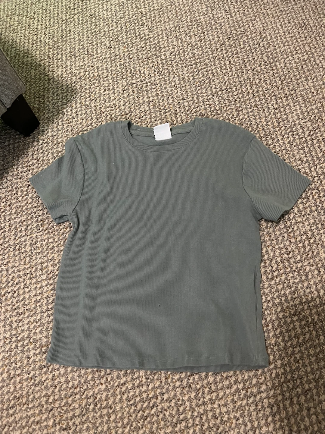Ribbed Crew Neck T-Shirt
