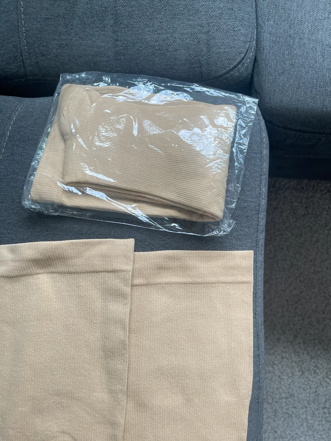 Beige Knee-High Compression Socks