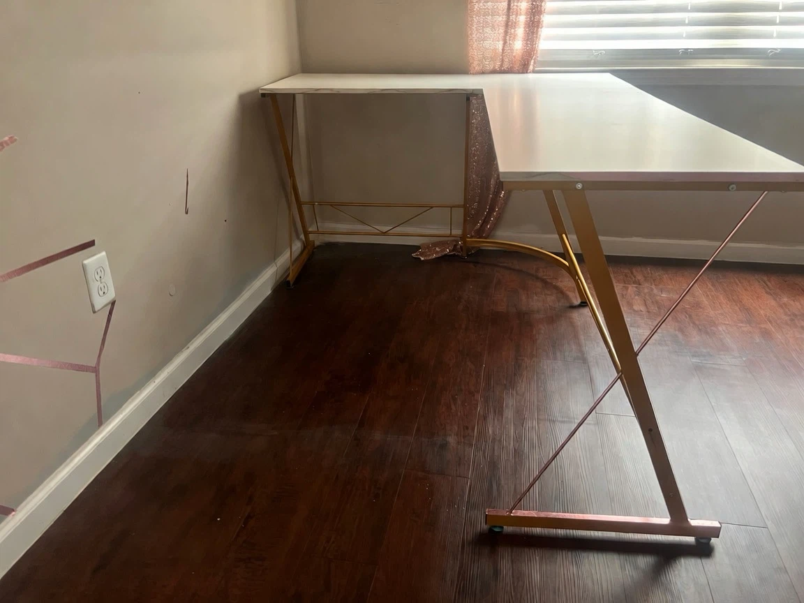 L-shaped computer desk with monitor stand - photo 2