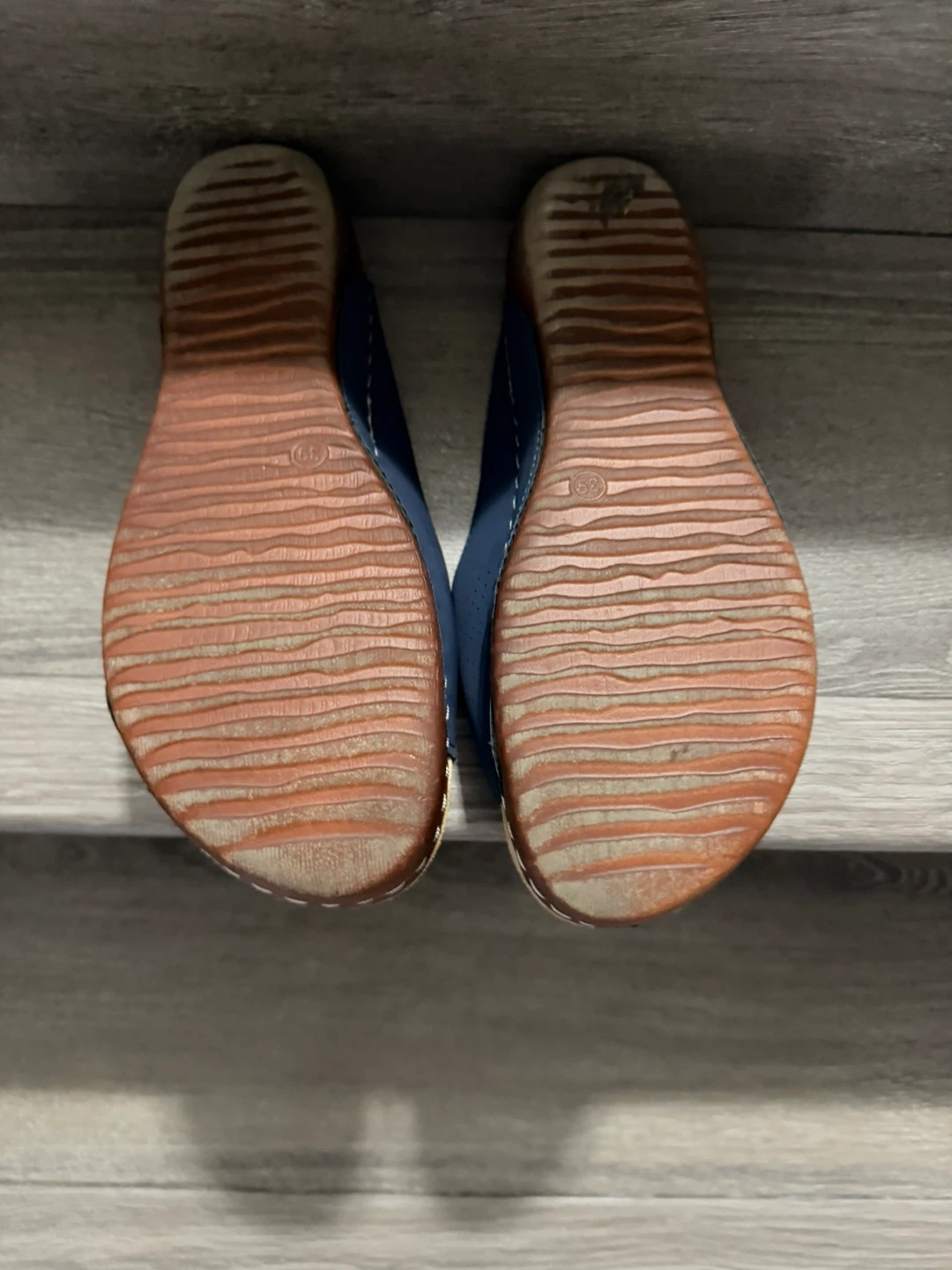 Navy Blue Slide Sandals with Flower Detail - photo 3
