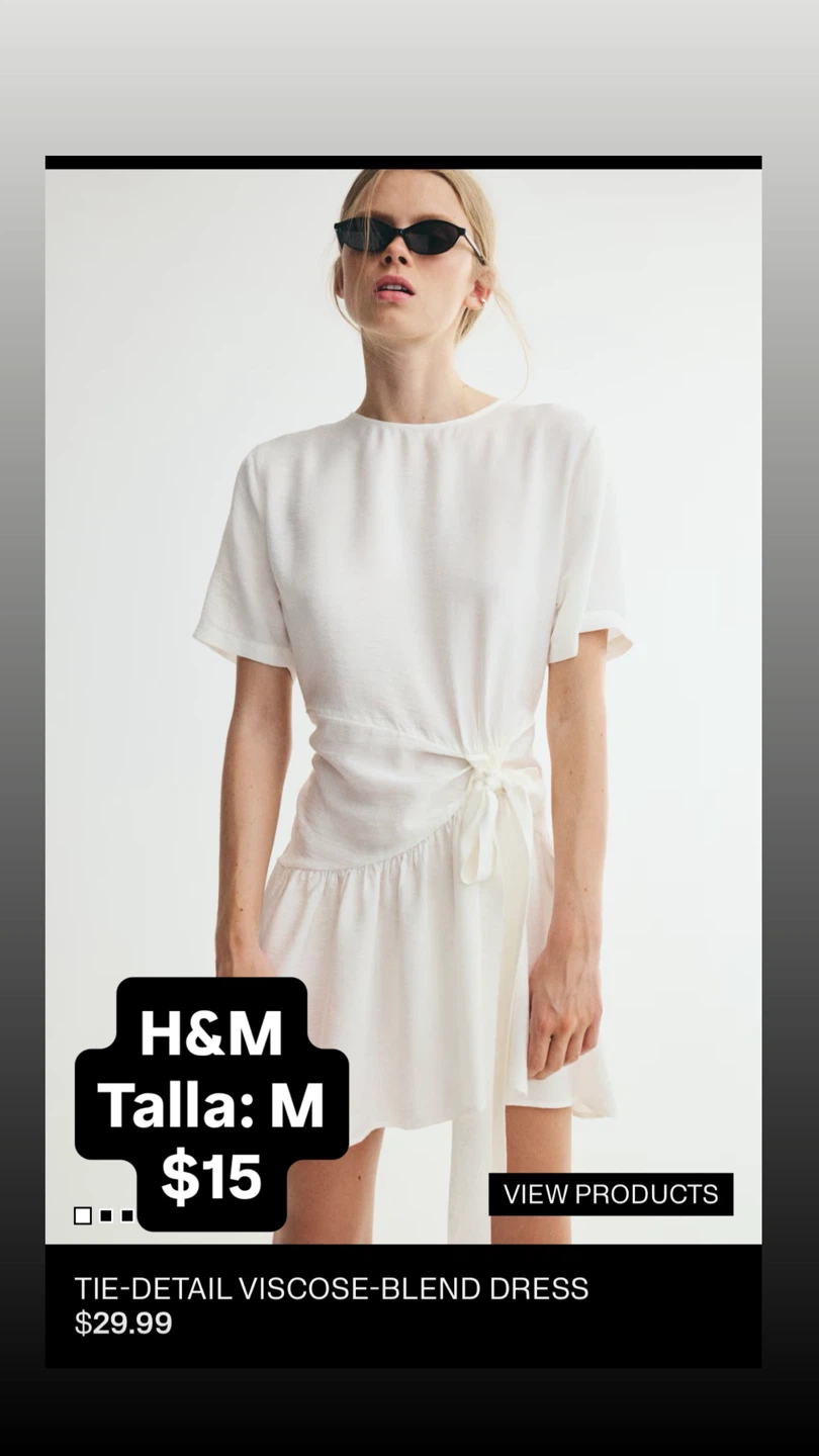 H&M Light Blue Drawstring-Detail Poplin Shirt Dress Size L - photo 2