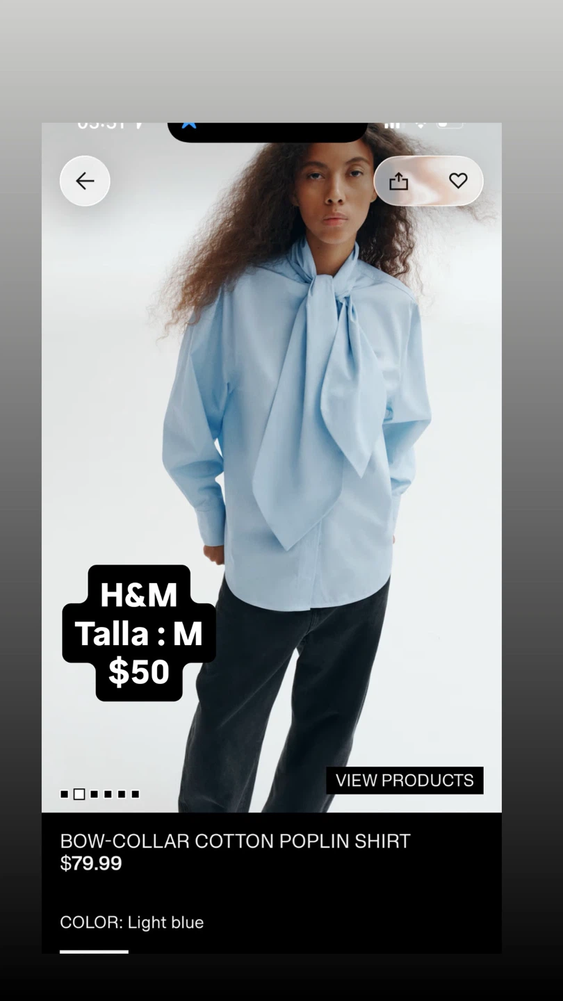 H&M Light Blue Drawstring-Detail Poplin Shirt Dress Size L - photo 4