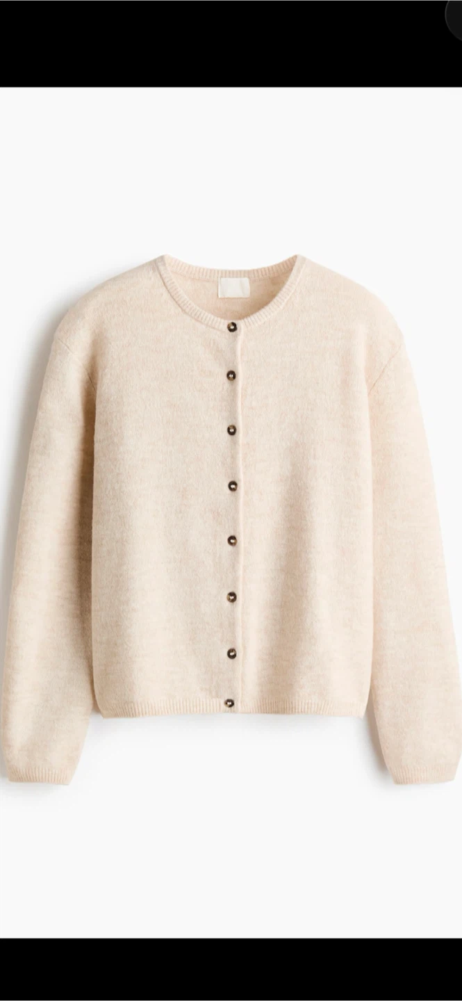 Cream Button-Up Cardigan